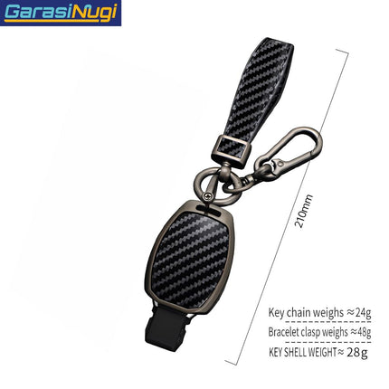 Key Case For Mercedes W212 Sarung Kunci Metal Gun Carbon Long Keychain