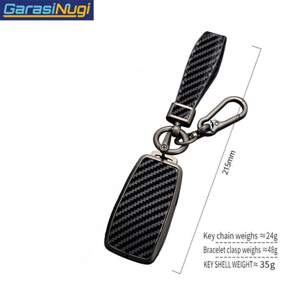 Key Case For Mercedes W177 Sarung Kunci Metal Gun Carbon Long Keychain