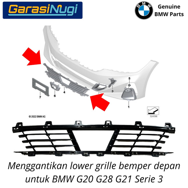 Lower Grille BMW G20 G21 G28 Bemper Depan Bagian Bawah Front Bumper Original 330 340