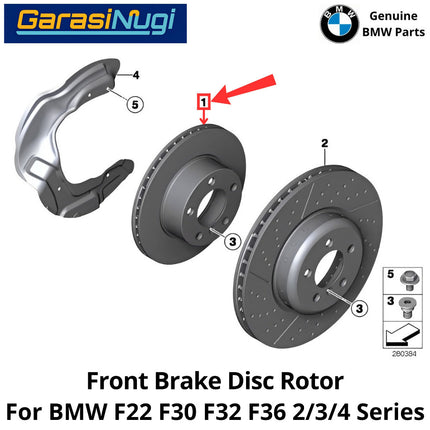 Front Brake Disc BMW F22 F30 F32 F36 Rotor 34116792221 Piringan Cakram Rem Depan Original 230 350 450