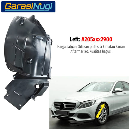 Front Fender Mercy W205 Spakbor Dalam Roda Depan Bagian Belakang Wheelarch Penutup Lumpur C200