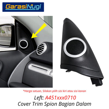 Panel Penutup Spion Dalam Smart Fortwo W451 Cover Trim Inner Molding Original 2007 - 2015