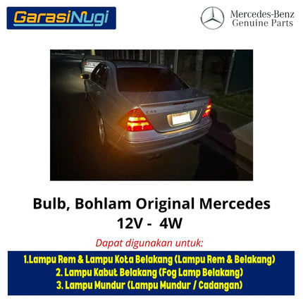 Bohlam 12V 4W Original Mercy Lampu Halogen Serbaguna Dual Filament Stoplamp Lampu Mundur 000000008160