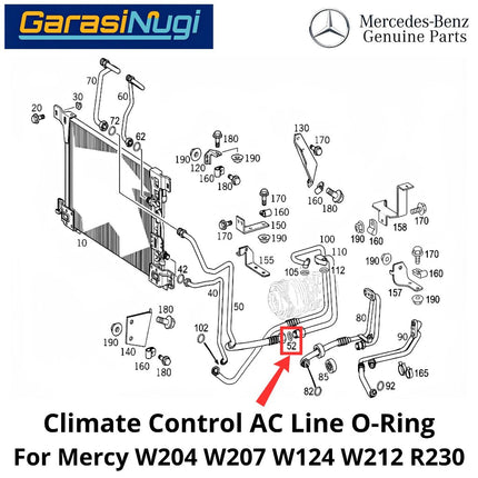 Climate Control Mercy W204 W207 W212 R230 AC Line O-Ring Segel Saluran Pendingin Mercedes C200 E200 SL
