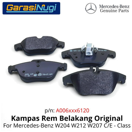 Kampas Rem Belakang Mercedes W204 W212 W207 Rear Brake Pads Kit Original 0064206120 C180 C200 E200