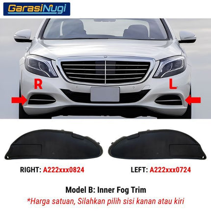 Fog Trim For Mercy W222 Pre-Facelift Cover Chrome Lampu Kabut Grill S450