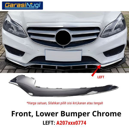 Front Lower Bumper Mercy W207 Facelift List Penutup Chrome Molding Trim E250