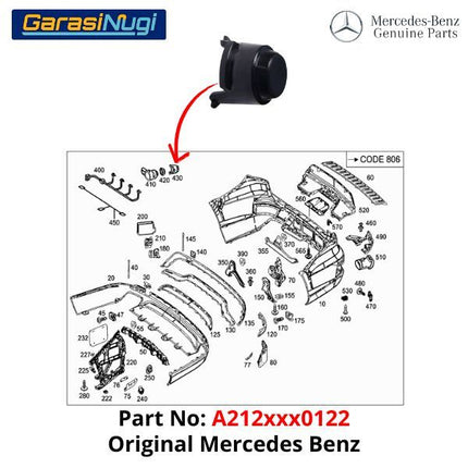 Mercedes W212 W204 Cover Parking PDC Tutup Sensor Parkir Front Rear E200
