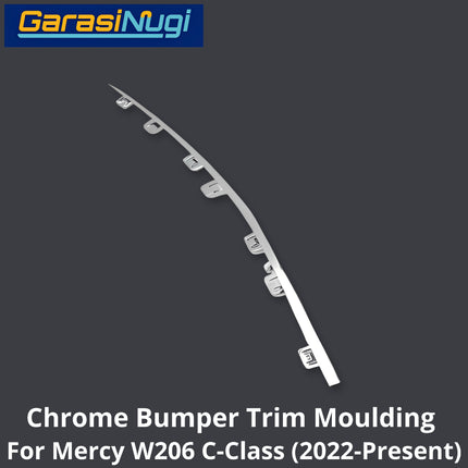 Chrome Lip Mercy W206 Spoiler Trim Bumper Depan Molding Mercedes C200 2021-2025