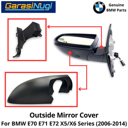 Outside Mirror BMW E70 E71 Cover Cap Penutup Kaca Spion Bingkai Luar X5 X6 2007-2014