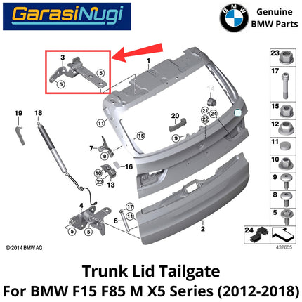 Trunk Lid For BMW F15 F85 M Tailgate Engsel Tutup Bagasi Belakang X5 2012-2017