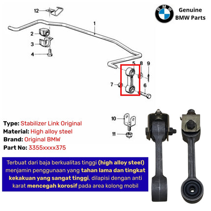 Stabilizer Link BMW E30 E36 E28 Batang Penstabil Belakang Original 318