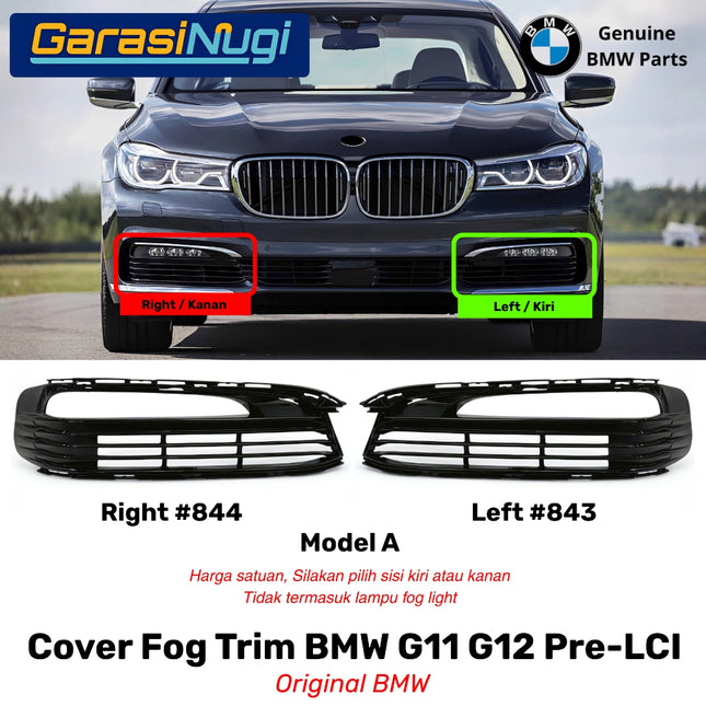 Fog Trim For BMW G11 G12 Pre-LCI Cover Chrome Lampu Kabut Grill Depan 730 750L