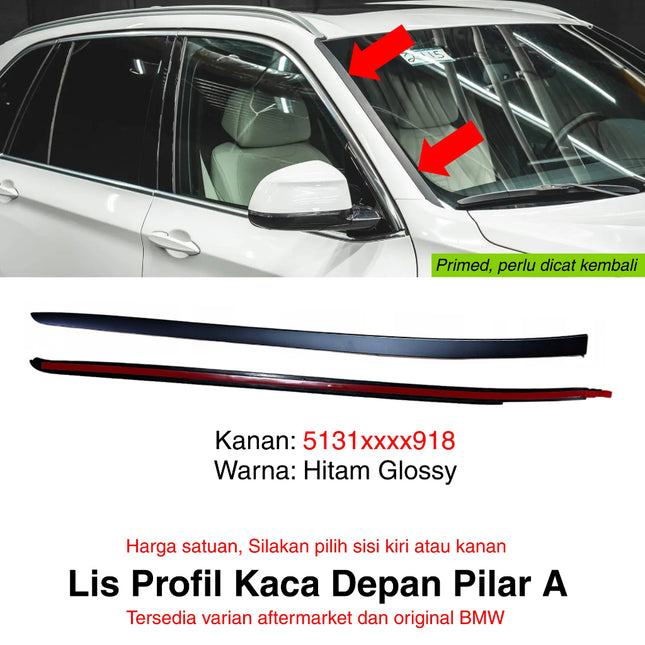 Lis Profil Kaca Depan BMW F15 F85 Drip Moulding Front Window Windshield Original Primed X5