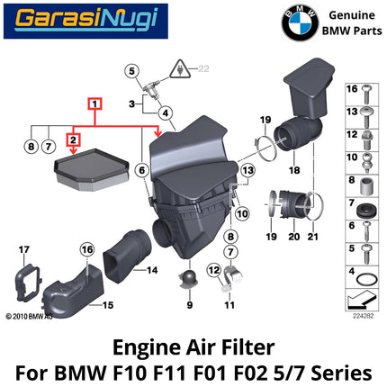Air Filter For BMW F10 F11 F01 F02 Engine Intake Saringan Udara Mesin 520 730