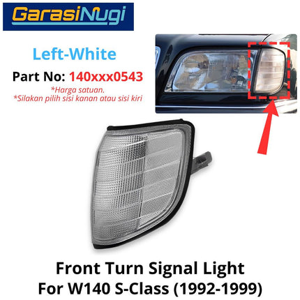 Front Turn Signal Mercy W140 Corner Light Cover Lampu Sein Depan Mercedes S280 S320 (1992-1999)