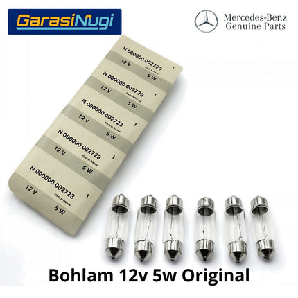 Bohlam Festoon C5W 12V 5W 35mm SV8.5 Lampu Plafon Kabin Bagasi Plat Nomor Original 000000002723
