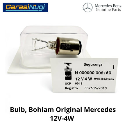 Bohlam 12V 4W Original Mercy Lampu Halogen Serbaguna Dual Filament Stoplamp Lampu Mundur 000000008160