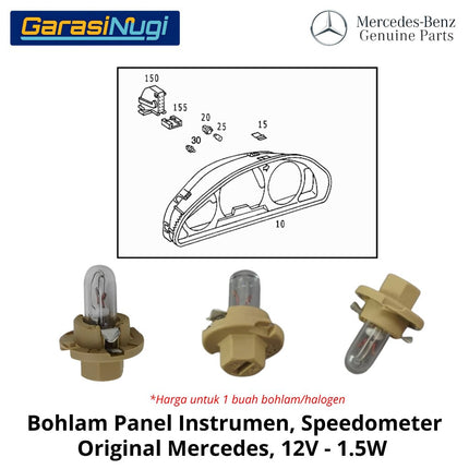Bohlam Panel Speedometer 12V - 1,5W Original Mercy Lampu Instrumen Indikator Dashboard Bulb 000000008167
