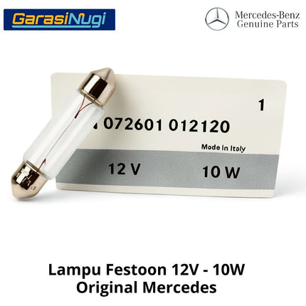 Bohlam Festoon 12V 10W 41mm Lampu Plafon Kabin Bagasi Plat Nomor Original Bulb N072601012120