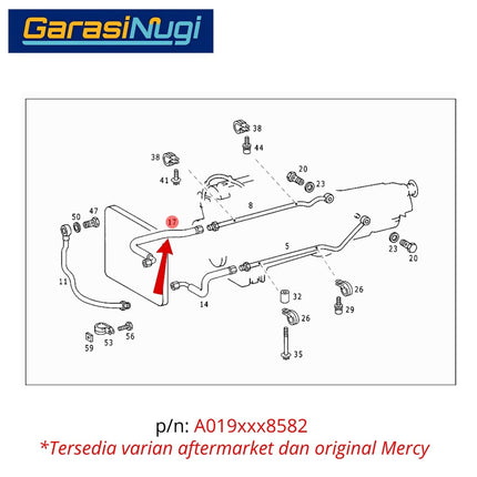Selang Pendingin Oli Transmisi Otomatis Mercy W202 W124 W140 Cooler Hose Original 0199978582 C180 300E