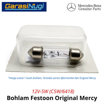 Bohlam Festoon 12V 5W 35mm Lampu Plafon Kabin Bagasi Plat Nomor Original Bulb N000000008146