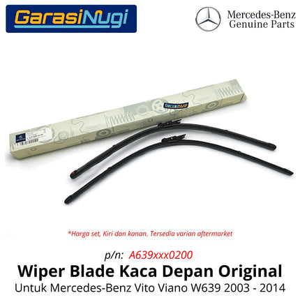 Wiper Blade Mercedes Vito Viano W639 Front Window Kaca Depan Original 2003 - 2014