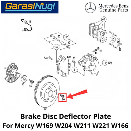 Brake Disc Mercy W169 W204 W211 W166 Screw Deflector Plate Sekrup Cakram Rem Mercedes A150 C200 E200