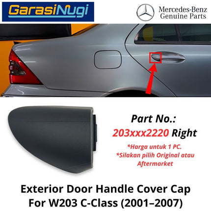 Exterior Rear Door Mercy W203 Handle Cover Cap Penutup Gagang Pintu Belakang Mercedes C200 C240 AMG