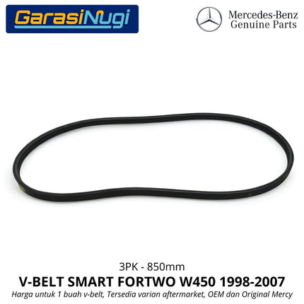 Fan Belt Smart Fortwo W450 V-Belt Tali Pulley Pengencang 0009933496 M160 Original Part 3PK850