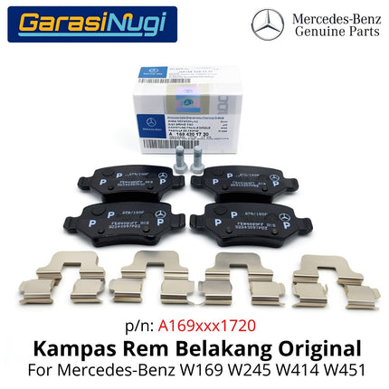 Kampas Rem Roda Belakang Mercedes W169 W245 W451 Rear Brake Pad Original Kit 1694201720