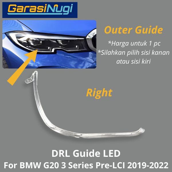DRL Guide For BMW G20 P-LCI Tube Angel Eyes LED Lampu Senja 320 19-22