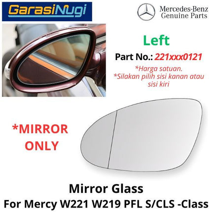 Mirror Glass Mercy W221 W219 Pre-Facelift Cermin Kaca Spion Depan 2218100221 S300 CLS