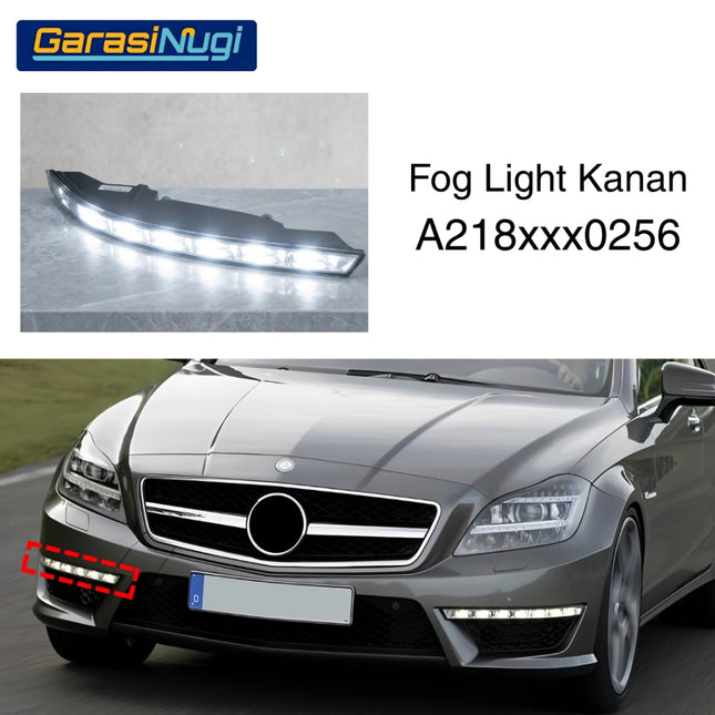 Fog Lights Lampu Kabut Bumper LED DRL Mercedes W218 Pre-FL CLS 63 AMG