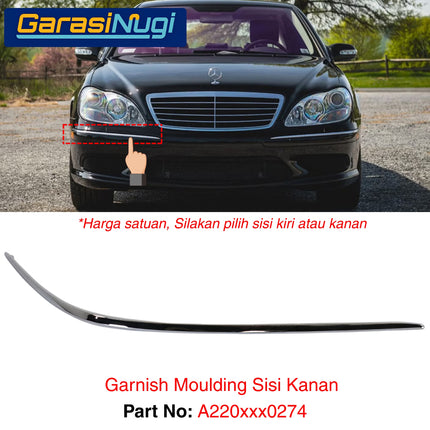 Chrome Stripe Mercy W220 Garnish Moulding Bemper Depan From Bumper S500