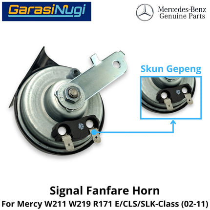 Electric Horn Signal Mercy W211 W219 R171 Fanfare High and Low Note Terompet Klakson Mercedes E240 CLS SLK