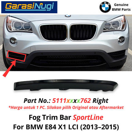 Fog Trim For BMW E84 LCI Bar Front Bumper Strip Bemper Depan Bawah X1 2013-2015