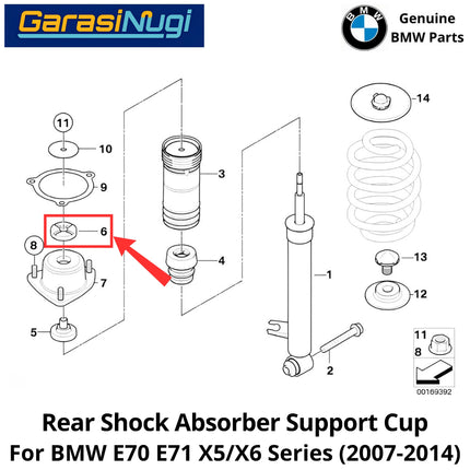 Rear Shock For BMW E70 E71 Absorber Support Cup Mangkuk Penyangga Peredam Kejut Belakang X5 X6