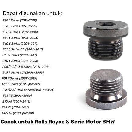 Baut Pembuangan Oli Mesin BMW N62 N63 N13  Original 07119905428 Screw Plug M18 x 1.5