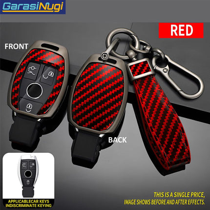 Key Case For Mercedes W212 Sarung Kunci Metal Gun Carbon Long Keychain