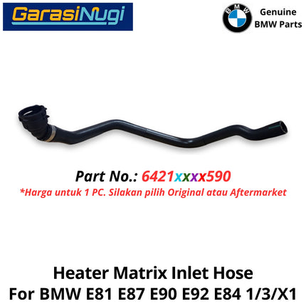 Engine Coolant For BMW E87 E90 E92 E84 Heater Matrix Inlet Hose Selang Saluran Masuk Pendingin Mesin 120 320 X1