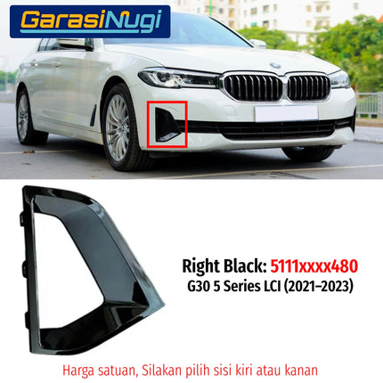 Cover Chrome BMW G30 LCI Luxury Line List Krom Saluran Udara Bemper Depan 520 540