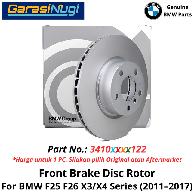 Front Brake Disc BMW F25 F26 Rotor 34106879122 Piringan Cakram Rem Depan Original X3 X4 2011-2017