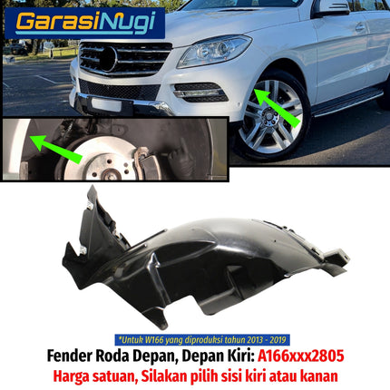 Front Fender Mercedes W166 X166 Pelindung Percikan Air Tutup Spakbor Roda Depan Mercy ML GLE