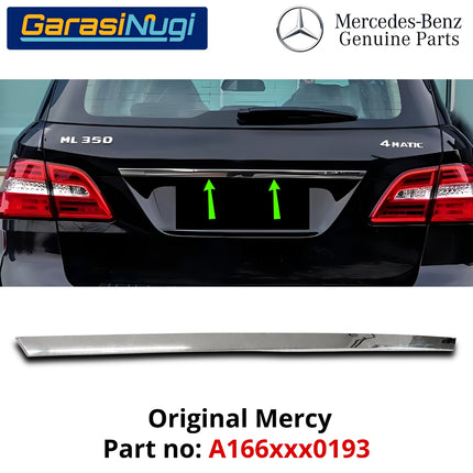 List Chrome Pintu Bagasi Mercedes W166 Tail Gate Molding Trim Cover Krom Mercy ML350 GLE350