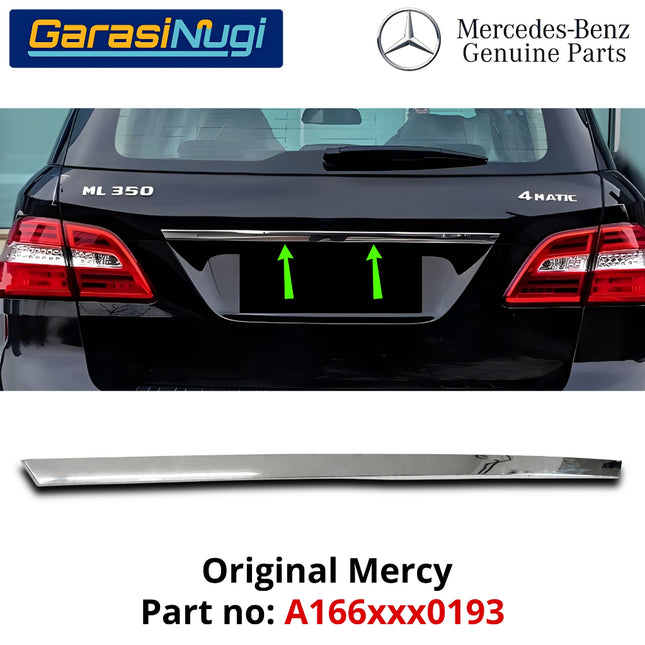 List Chrome Pintu Bagasi Mercedes W166 Tail Gate Molding Trim Cover Krom Mercy ML350 GLE350