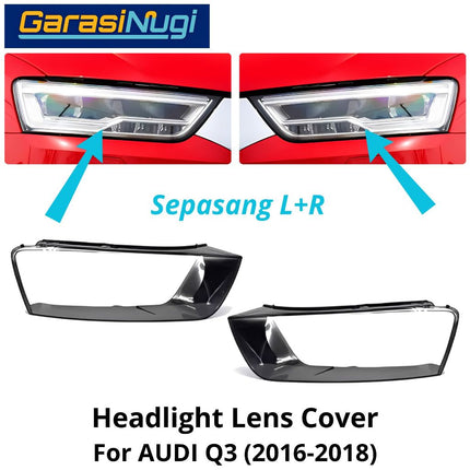 Mika Headlight AUDI Q3 (8U) Facelift Lens Kaca Cover Lampu Depan (2016-2018)