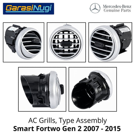 Kisi AC Assembly Smart Fortwo Gen 2 Dashboard Depan Front Air Vent Original W451 2007 - 2015