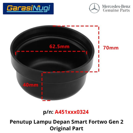 Penutup Lampu Depan Smart Fortwo Headlight Dust Cover Low Beam Bulb Original W451 2007 - 2015