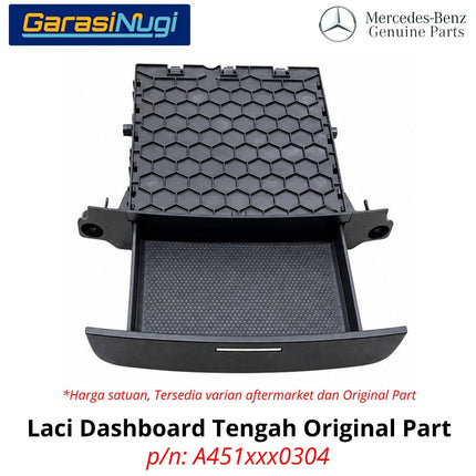 Laci Tengah Smart Fortwo W451 Center Console Drawer Kotak Konsol Penyimpanan Original 2007 - 2015